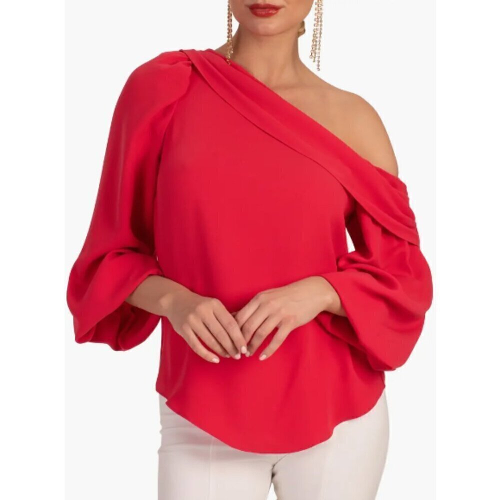 Trina Turk 'Astronomical' One-Shoulder Crepe Top, Mars Red